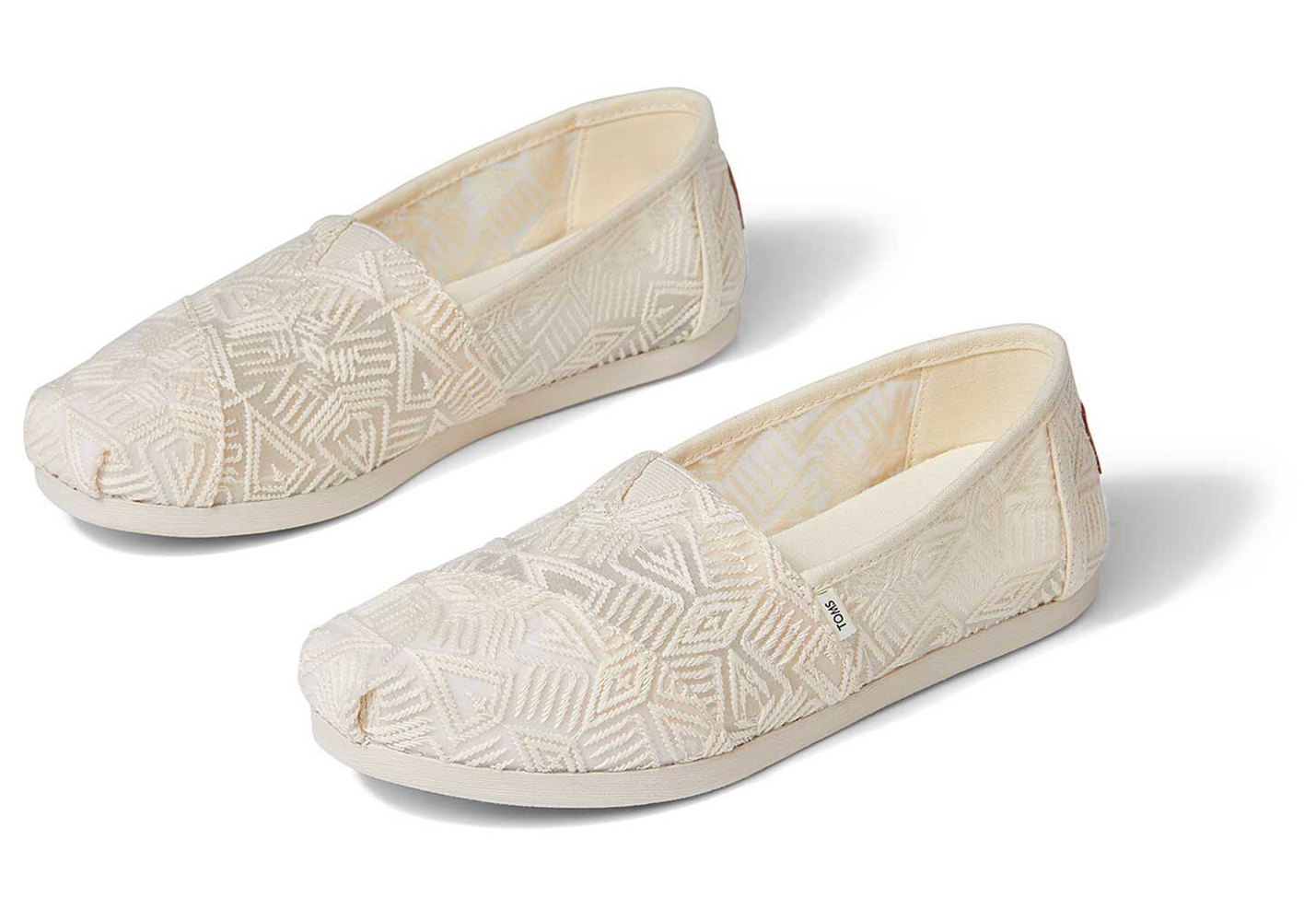 Toms Espadryle Damskie Beżowe - Alpargata Geo Lace - 62TGLORAW